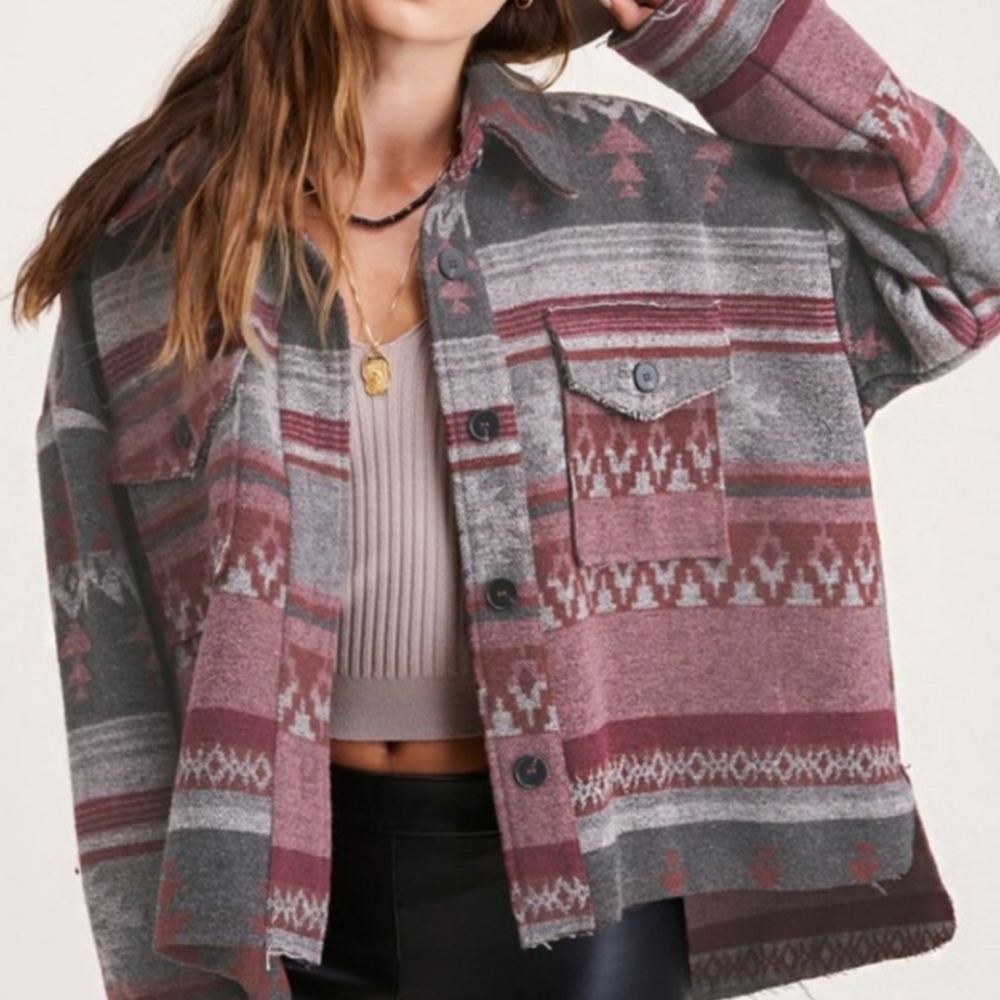 New LA Miel Eldore Southwest Aztec Tribal Shacket NWT - Picture 3 of 4
